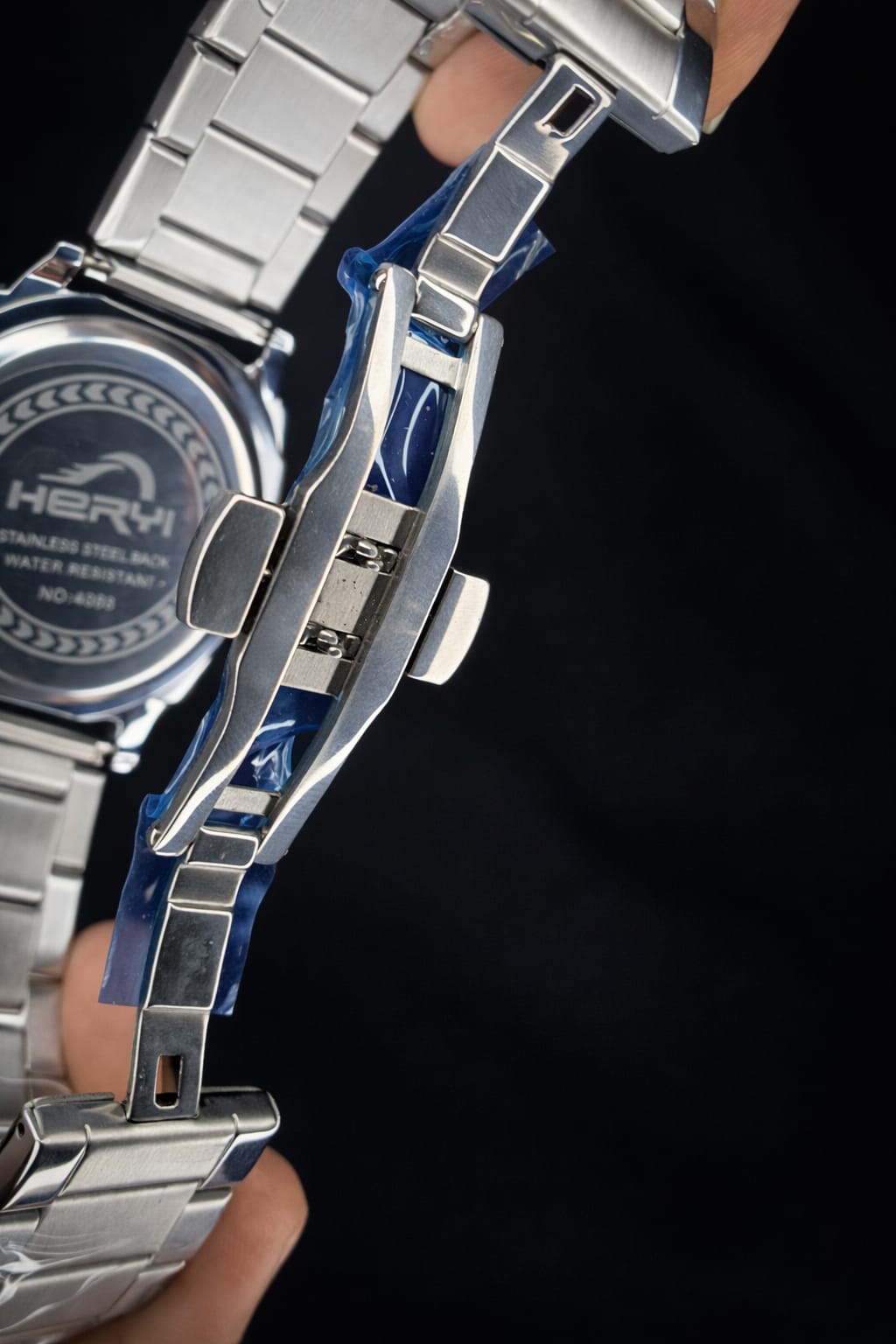 Stainless Steel Blue‑Dial Executive Watch