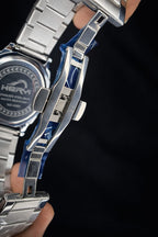 Stainless Steel Blue‑Dial Executive Watch