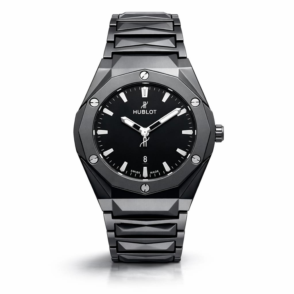 Premium Diamond-Cut Black Watch